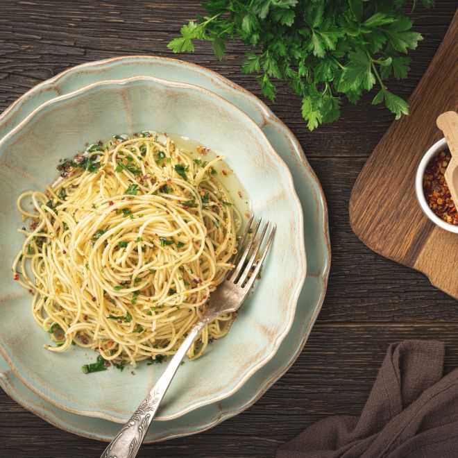 Spaghetti aglio, olio e peperoncini